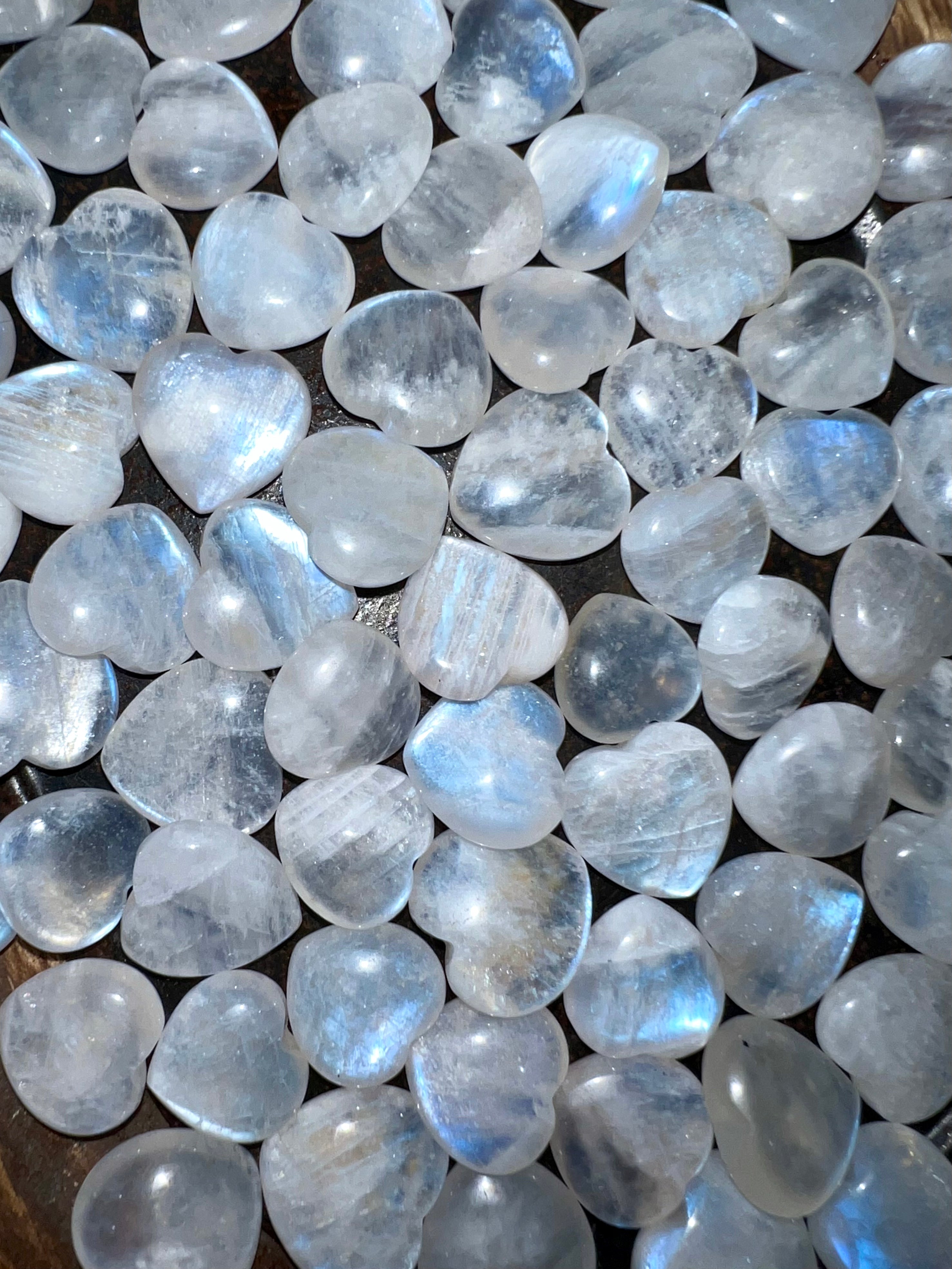 Rainbow Moonstone Heart (Intuitively Selected) - Earthly Secrets
