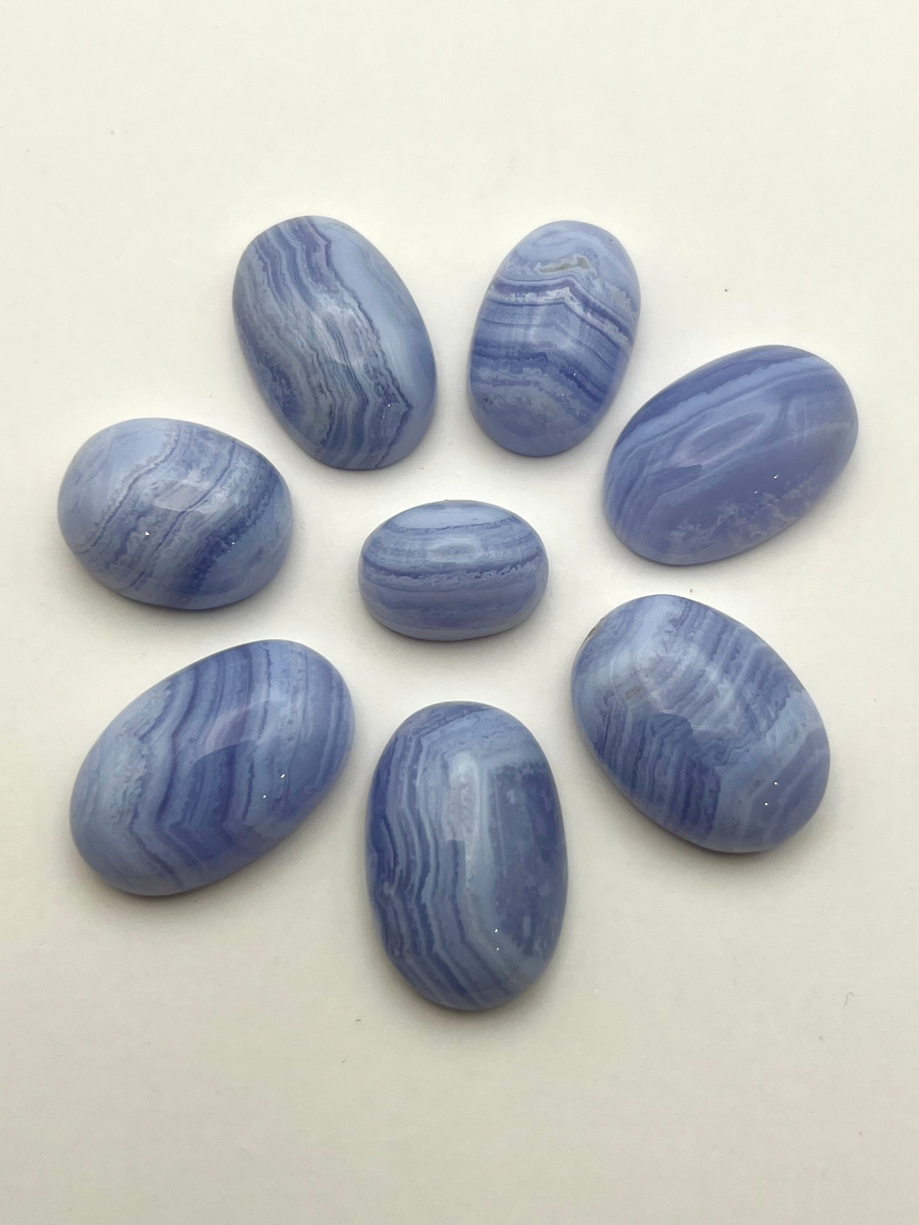 Blue Lace Agate Cabochon Intuitively Selected - Earthly Secrets