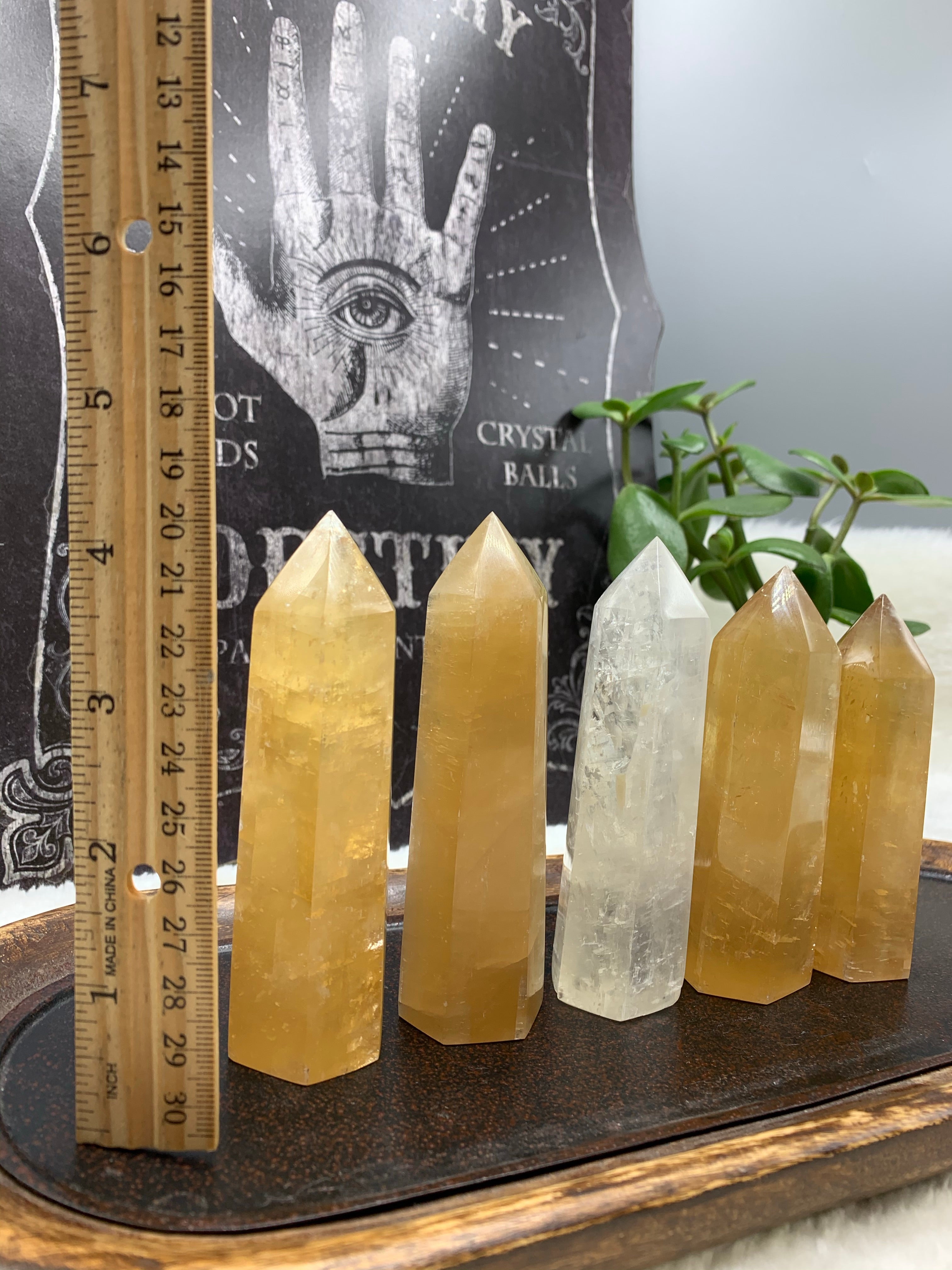 Honey Calcite Towers (Intuitively Selected) - Earthly Secrets